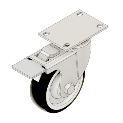 MODULAR SOLUTIONS CASTER<br>4" SWIVEL TOP PLATE W/BRAKE